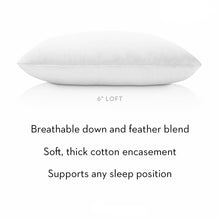 Load image into Gallery viewer, Cotton Encased Down Blend Pillow

